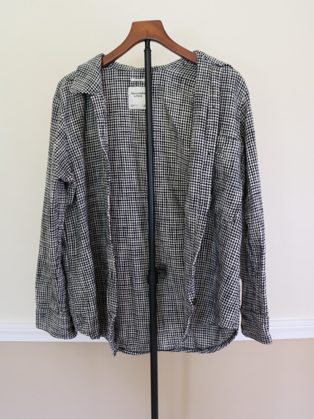 Abercrombie & Fitch Black and White Houndstooth Oversized Jackey